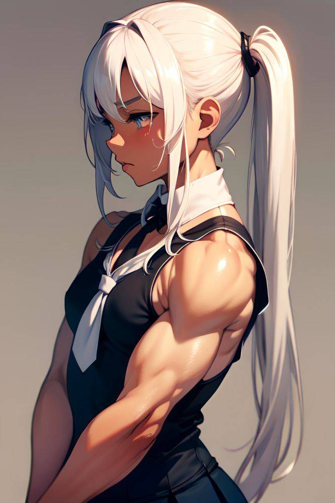 Anime Muscular Small Tits 20s Age Sad Face White Hair Pigtails Hair Style Dark Skin Warm Anime Casino Side View Massage Schoolgirl 3678304484360491399 - AI Hentai - #main