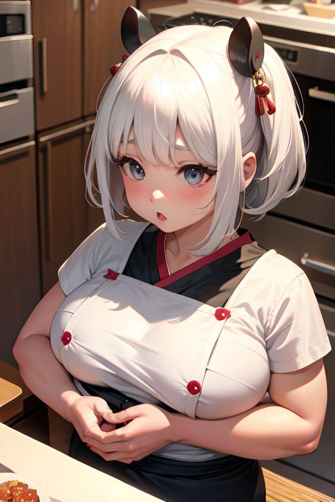 Anime Chubby Small Tits 70s Age Shocked Face White Hair Bangs Hair Style Dark Skin Charcoal Kitchen Front View On Back Geisha 3678312215278195745 - AI Hentai - #main