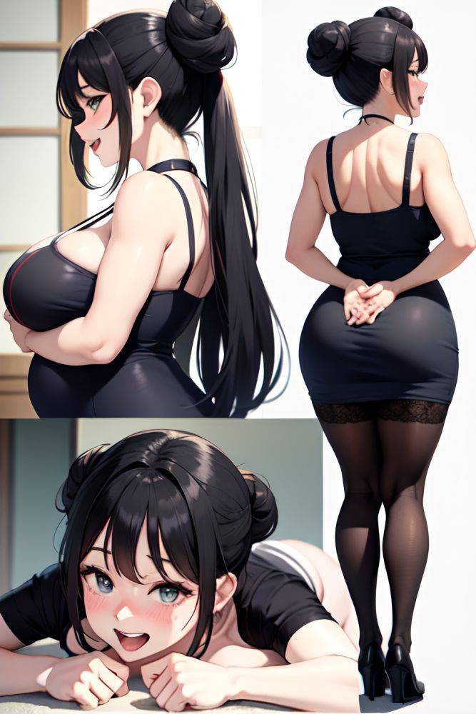 Anime Pregnant Huge Boobs 50s Age Laughing Face Black Hair Hair Bun Hair Style Light Skin Warm Anime Restaurant Back View On Back Stockings 3678316080748821604 - AI Hentai - #main
