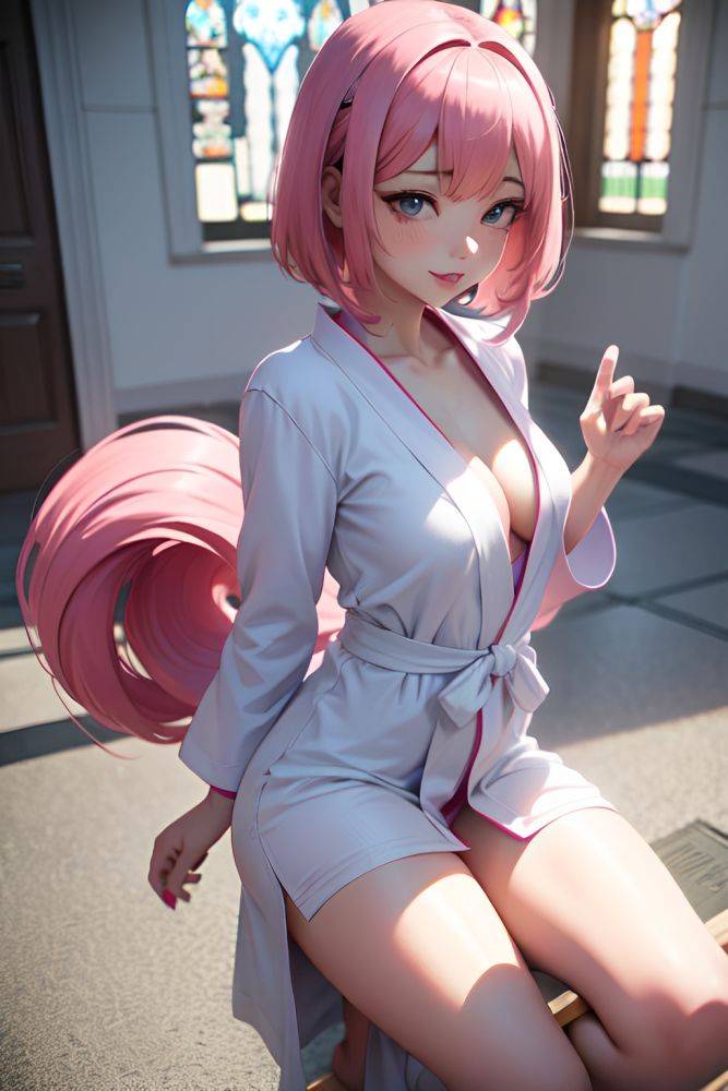 Anime Busty Small Tits 20s Age Ahegao Face Pink Hair Bangs Hair Style Dark Skin 3d Church Front View Yoga Bathrobe 3678358600461807468 - AI Hentai - #main