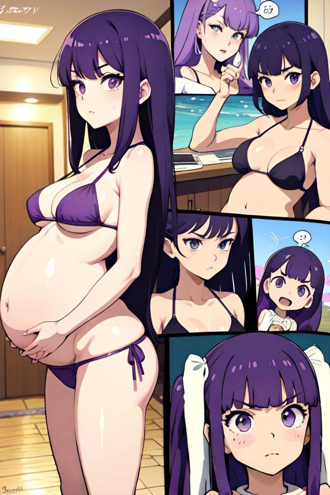 Anime Pregnant Small Tits 60s Age Angry Face Purple Hair Straight Hair Style Light Skin Soft + Warm Wedding Side View T Pose Bikini 3678385658756139453 - AI Hentai - #main