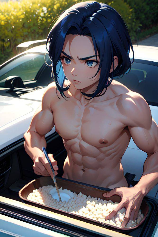 Anime Muscular Small Tits 30s Age Serious Face Blue Hair Slicked Hair Style Dark Skin Crisp Anime Car Side View Cooking Nude 3678393390161302747 - AI Hentai - #main