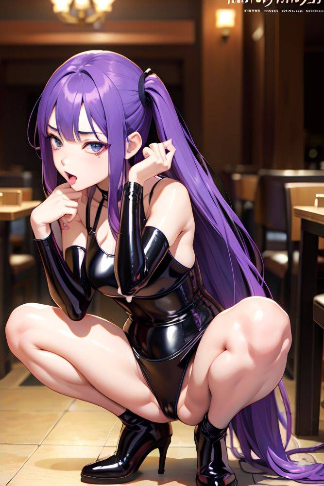 Anime Skinny Small Tits 18 Age Ahegao Face Purple Hair Straight Hair Style Light Skin Dark Fantasy Restaurant Front View Squatting Latex 3678470699597046822 - AI Hentai - #main