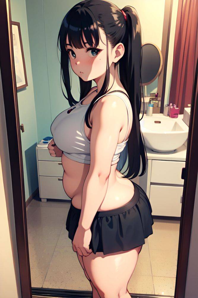 Anime Chubby Small Tits 70s Age Serious Face Black Hair Messy Hair Style Light Skin Mirror Selfie Bedroom Front View Bathing Mini Skirt 3678752878464715813 - AI Hentai - #main