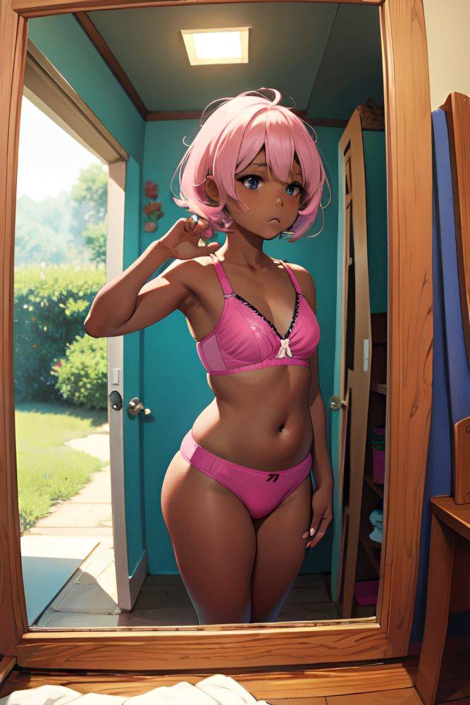 Anime Chubby Small Tits 70s Age Sad Face Pink Hair Pixie Hair Style Dark Skin Mirror Selfie Cave Back View Plank Bra 3678764475340496132 - AI Hentai - #main
