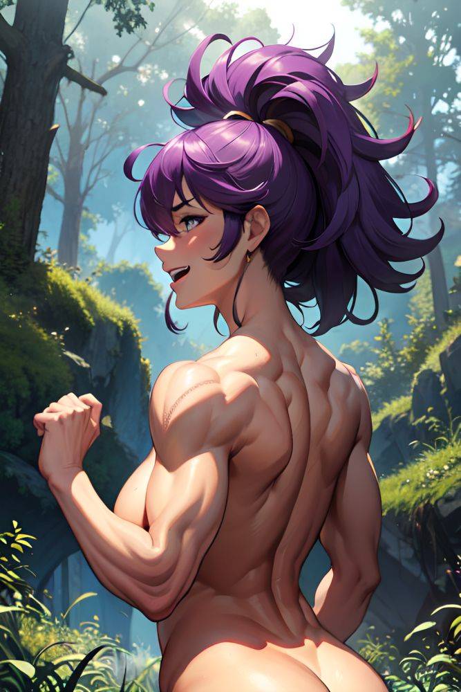 Anime Muscular Huge Boobs 70s Age Laughing Face Purple Hair Messy Hair Style Dark Skin Film Photo Forest Back View Cumshot Nude 3678779937206144441 - AI Hentai - #main
