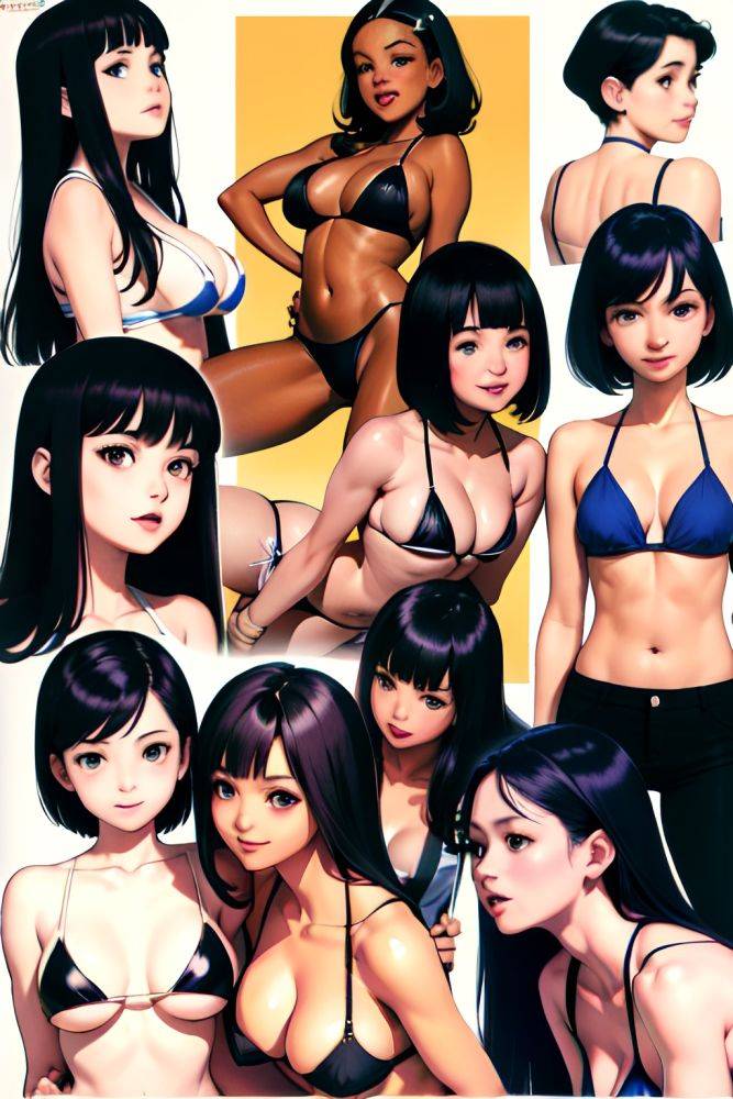 Anime Busty Small Tits 50s Age Happy Face Black Hair Straight Hair Style Dark Skin Film Photo Stage Side View Spreading Legs Bikini 3678806995540771704 - AI Hentai - #main