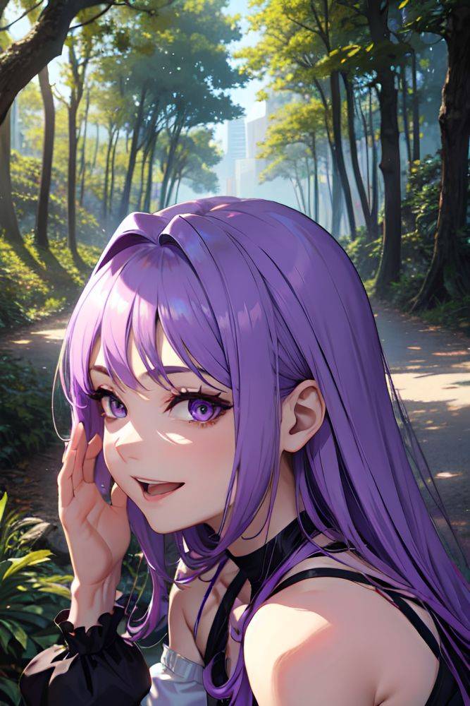 Anime Skinny Small Tits 30s Age Laughing Face Purple Hair Straight Hair Style Light Skin Cyberpunk Forest Close Up View Yoga Maid 3678822457382906410 - AI Hentai - #main
