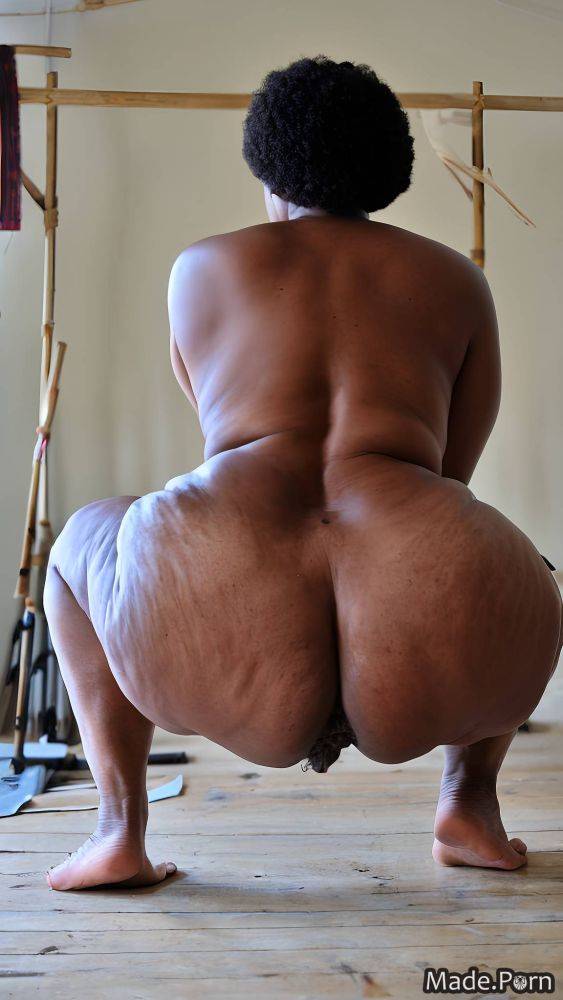 Looking at viewer african american woman medium shot nun big hips barefoot AI porn - #main