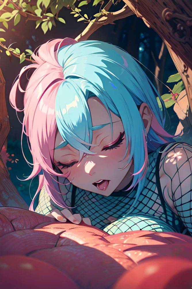 Anime Muscular Small Tits 30s Age Ahegao Face Pink Hair Messy Hair Style Dark Skin Illustration Forest Close Up View Sleeping Fishnet 3679015730466677160 - AI Hentai - #main