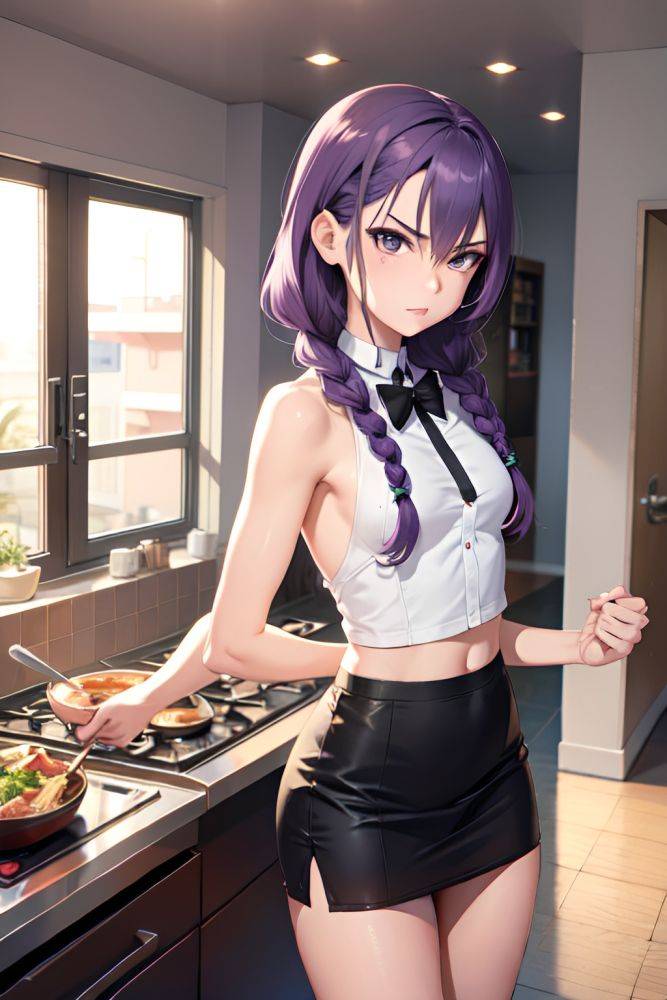 Anime Skinny Small Tits 40s Age Angry Face Purple Hair Braided Hair Style Light Skin Charcoal Casino Front View Cooking Mini Skirt 3679108502249313130 - AI Hentai - #main