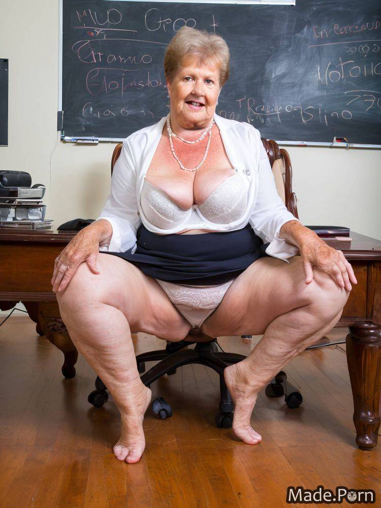 Ginger short hair spreading legs short woman 80 hairy AI porn - #main