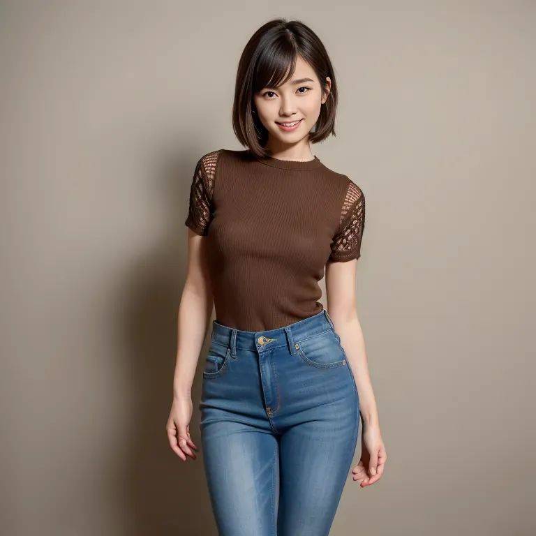 , japanese,woman,twenties,(RAW photo, best quality, masterpiece:1.1), (realistic, photo-realistic:1.2), ultra-detailed, ultra high res, physically-based rendering,bobcut,brown hair,beautiful,(smile),(aegyo sal),perfect - #main