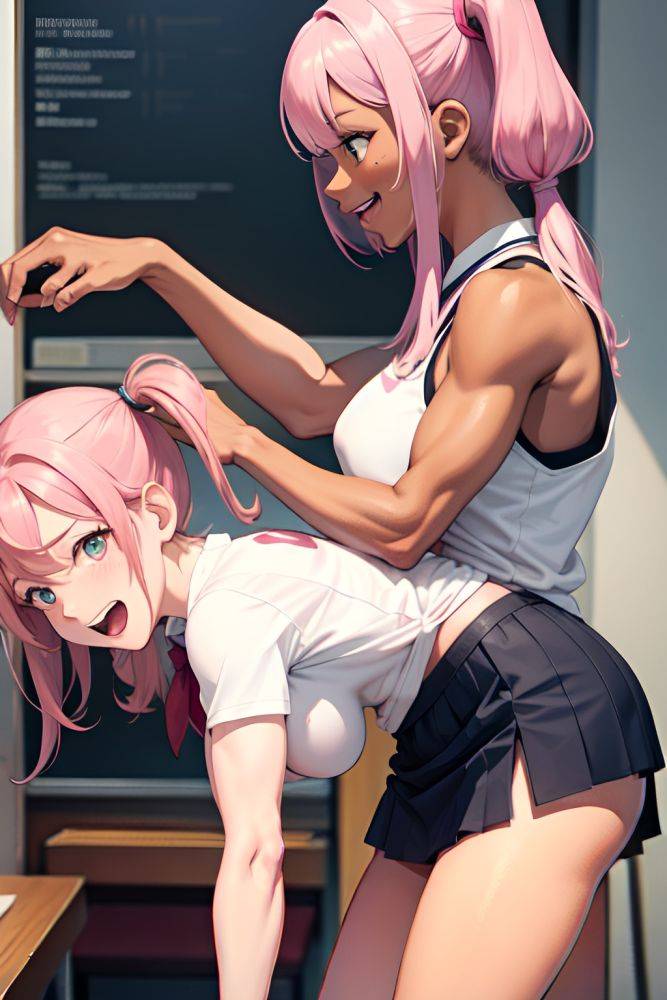 Anime Muscular Small Tits 60s Age Laughing Face Pink Hair Pigtails Hair Style Dark Skin Watercolor Restaurant Side View Bending Over Schoolgirl 3679309506233761375 - AI Hentai - #main