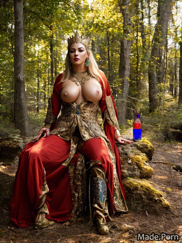 Coronation robes huge boobs thick medium shot earrings big hips looking at viewer AI porn - #main
