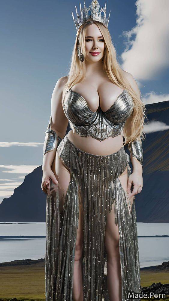 Fantasy armor transparent coronation robes chubby chrome made natural tits AI porn - #main