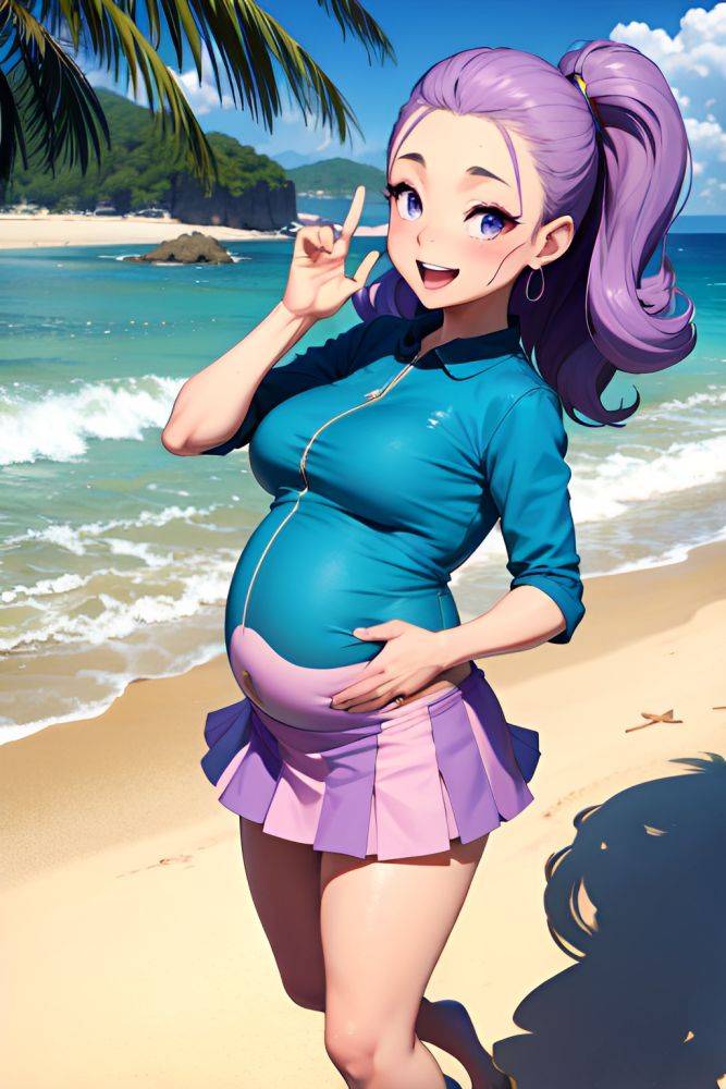 Anime Pregnant Small Tits 50s Age Happy Face Purple Hair Slicked Hair Style Light Skin 3d Beach Front View Jumping Mini Skirt 3679402278015685694 - AI Hentai - #main