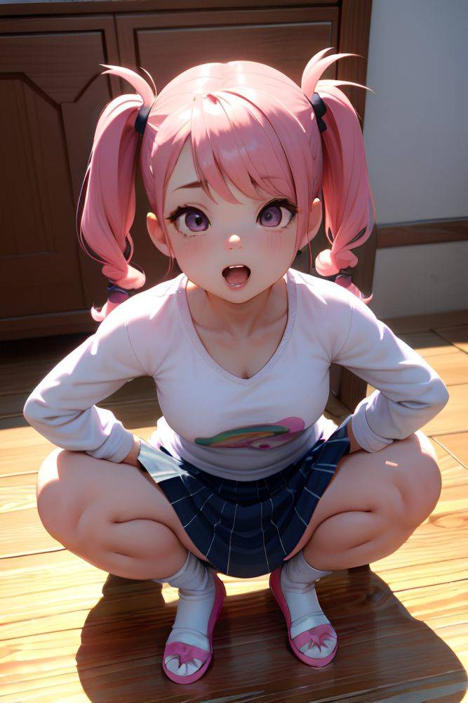 Anime Chubby Small Tits 30s Age Ahegao Face Pink Hair Pigtails Hair Style Light Skin 3d Couch Close Up View Squatting Mini Skirt 3679467990975837937 - AI Hentai - #main