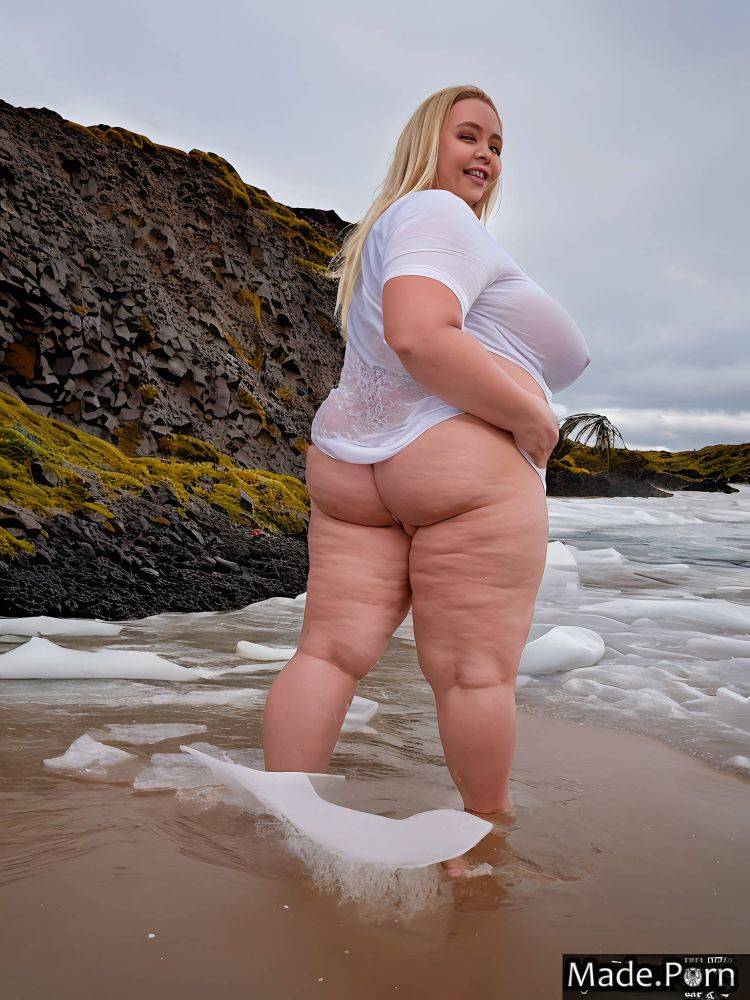 Woman 20 beach gigantic boobs realistic art blonde nipples AI porn - #main