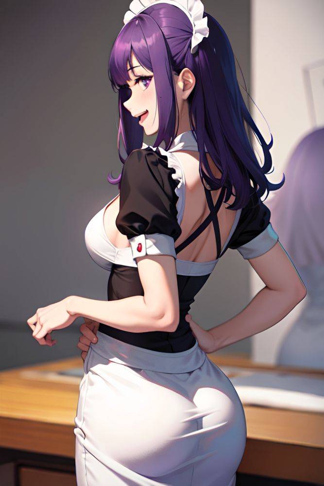 Anime Busty Small Tits 30s Age Laughing Face Purple Hair Bangs Hair Style Dark Skin Illustration Snow Back View Massage Maid 3679638071706117527 - AI Hentai - #main