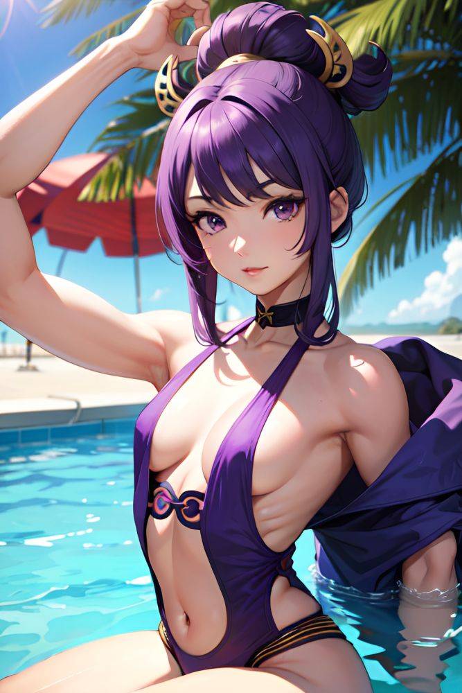 Anime Muscular Small Tits 60s Age Seductive Face Purple Hair Straight Hair Style Light Skin Skin Detail (beta) Pool Front View T Pose Geisha 3679649667647218018 - AI Hentai - #main
