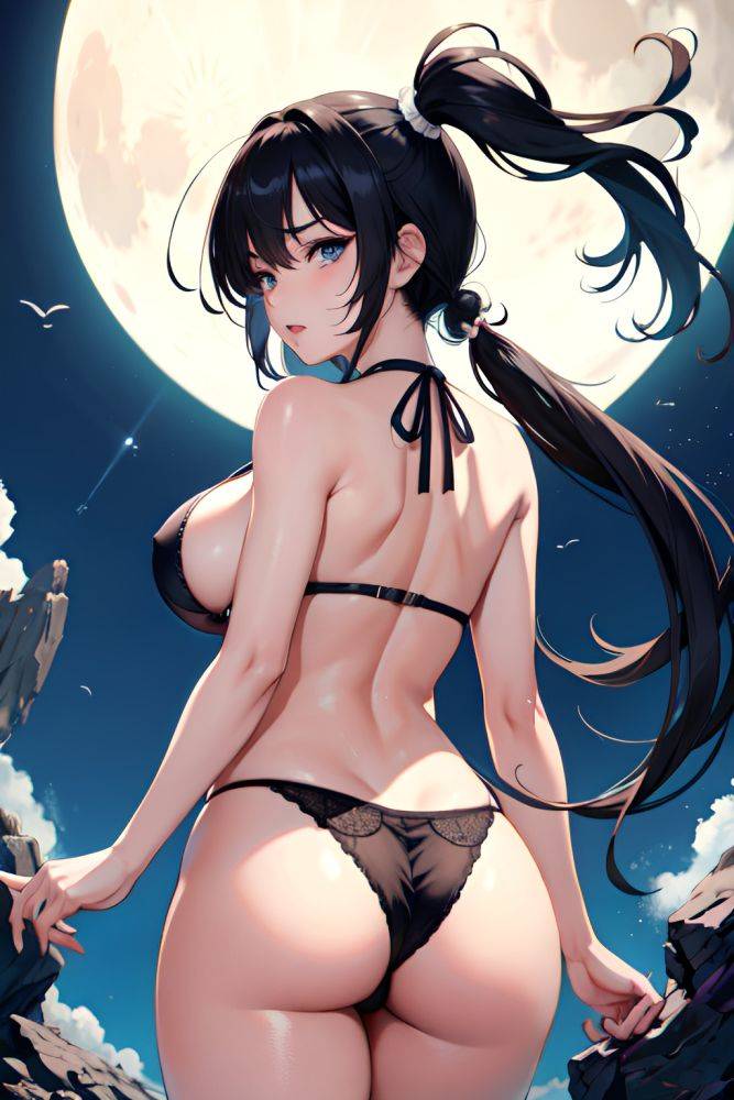 Anime Skinny Huge Boobs 80s Age Ahegao Face Black Hair Pigtails Hair Style Light Skin Black And White Moon Back View Jumping Lingerie 3679668995447474383 - AI Hentai - #main