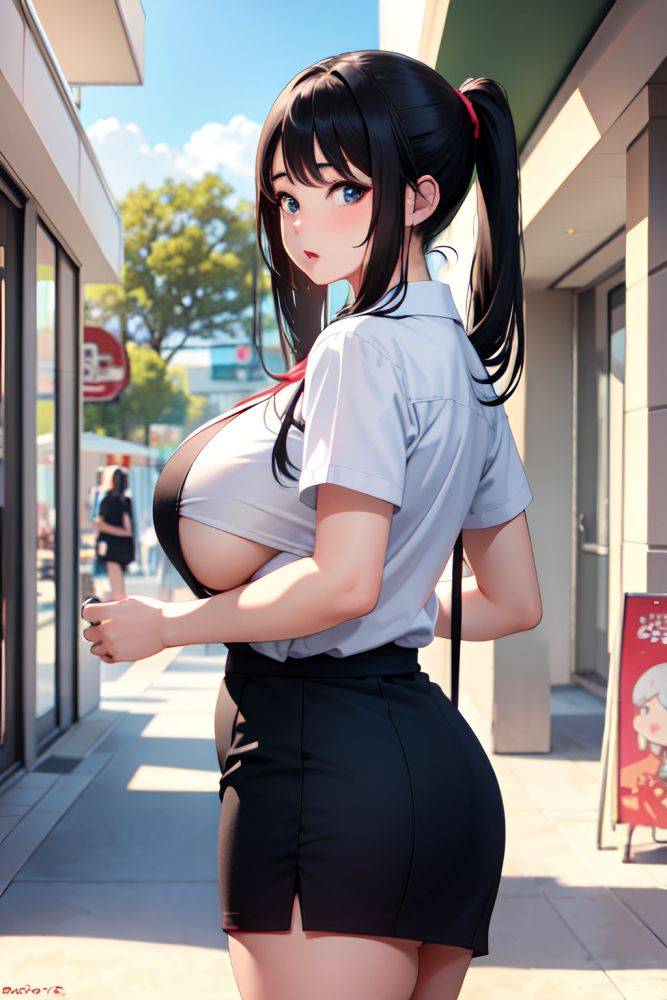 Anime Chubby Huge Boobs 50s Age Shocked Face Black Hair Slicked Hair Style Light Skin Painting Mall Back View Gaming Schoolgirl 3676522501951543484 - AI Hentai - #main
