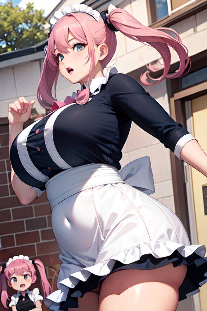 Anime Chubby Huge Boobs 30s Age Shocked Face Pink Hair Pigtails Hair Style Dark Skin Comic Oasis Side View Jumping Maid 3676565022575446678 - AI Hentai - #main