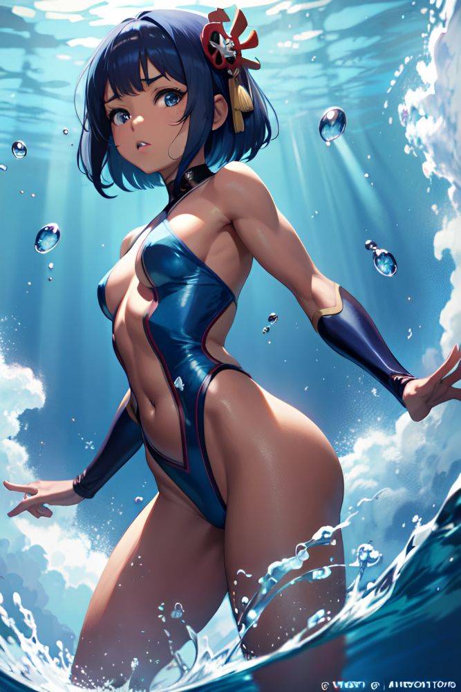 Anime Muscular Small Tits 70s Age Shocked Face Blue Hair Bobcut Hair Style Dark Skin Crisp Anime Underwater Front View Spreading Legs Geisha 3679912520119580897 - AI Hentai - #main