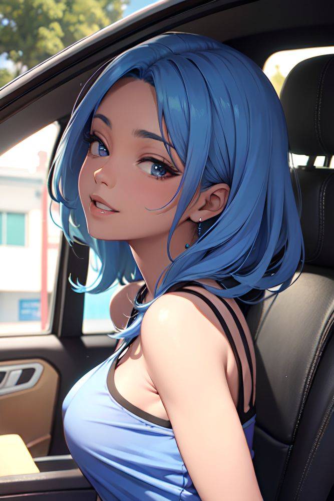 Anime Busty Small Tits 30s Age Happy Face Blue Hair Straight Hair Style Dark Skin Skin Detail (beta) Car Side View On Back Teacher 3680013021868098252 - AI Hentai - #main