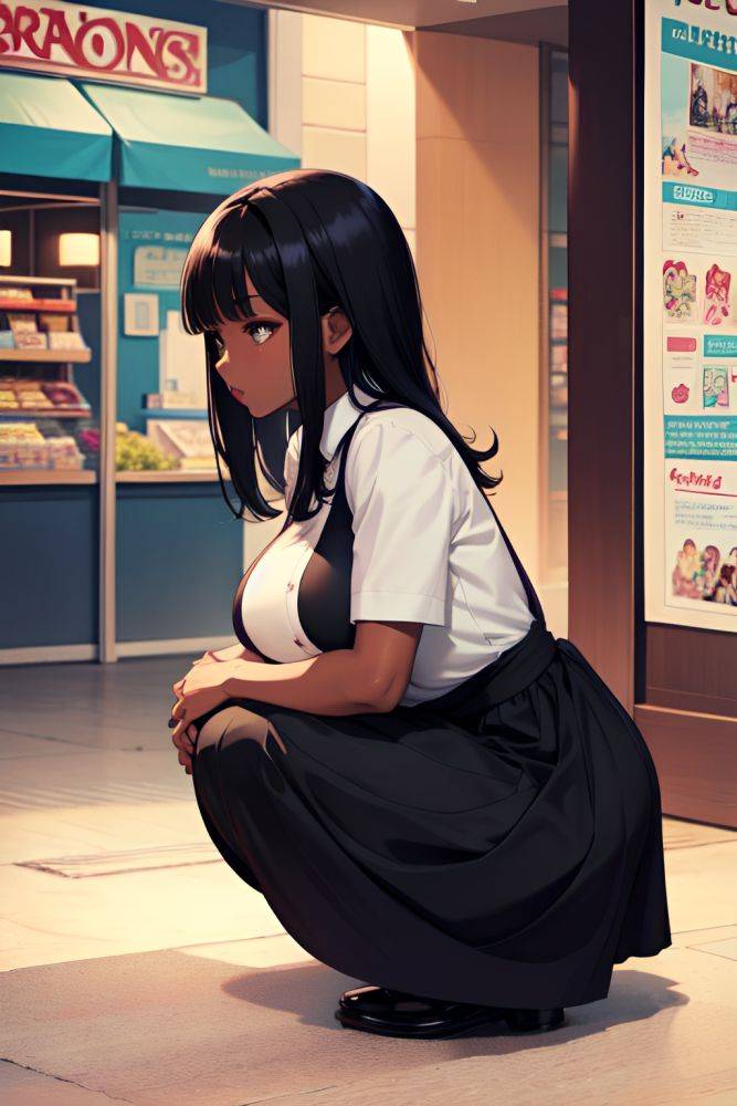 Anime Pregnant Small Tits 70s Age Sad Face Black Hair Bangs Hair Style Dark Skin Warm Anime Mall Side View Squatting Maid 3679951174338181419 - AI Hentai - #main