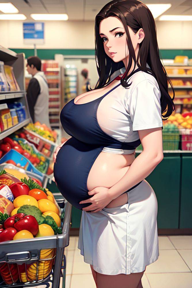 Anime Pregnant Huge Boobs 40s Age Pouting Lips Face Brunette Slicked Hair Style Light Skin Film Photo Grocery Side View Cooking Schoolgirl 3680229488222702256 - AI Hentai - #main