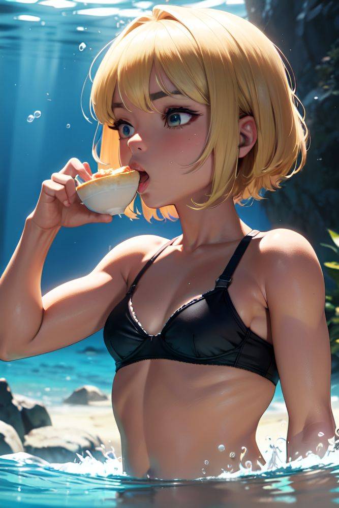 Anime Muscular Small Tits 80s Age Shocked Face Blonde Bobcut Hair Style Dark Skin 3d Underwater Side View Eating Bra 3680036215155757488 - AI Hentai - #main