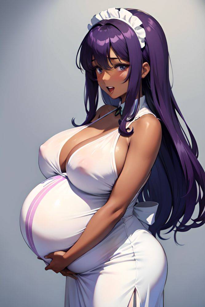 Anime Pregnant Huge Boobs 40s Age Orgasm Face Purple Hair Straight Hair Style Dark Skin Watercolor Party Front View On Back Maid 3680125121003374589 - AI Hentai - #main