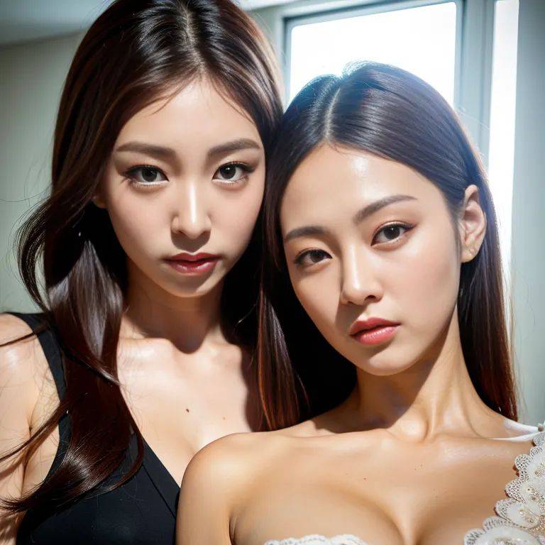 ,korean,kpop idol,(2women:2),twenties,(RAW photo, best quality, masterpiece:1.1), (realistic, photo-realistic:1.2), ultra-detailed, ultra high res, physically-based rendering,(adult:1.5) - #main