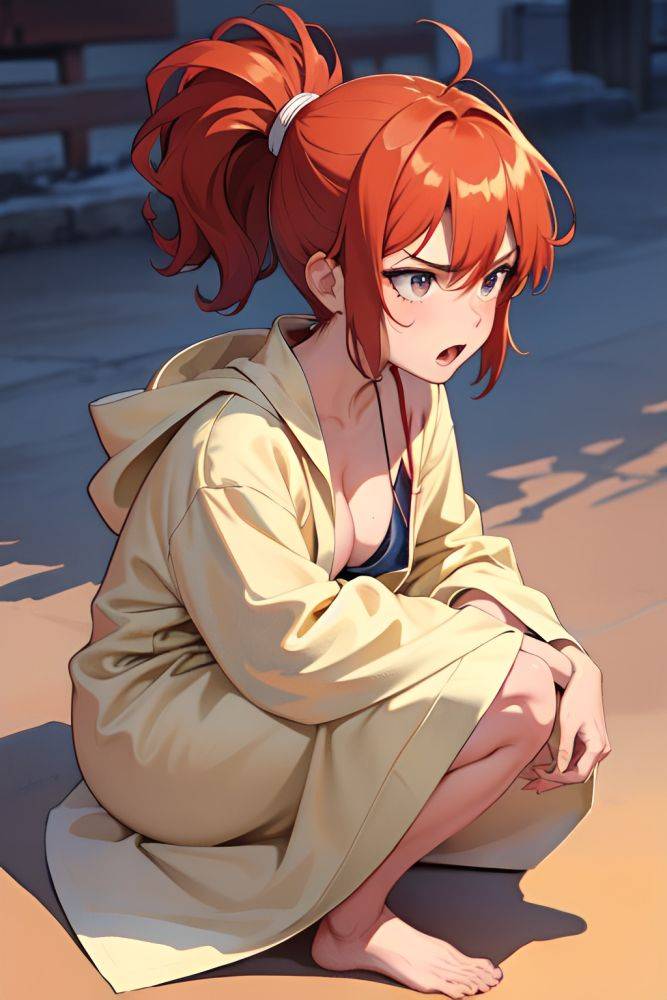 Anime Busty Small Tits 30s Age Angry Face Ginger Straight Hair Style Dark Skin Watercolor Desert Side View Bending Over Bathrobe 3680055542508823756 - AI Hentai - #main