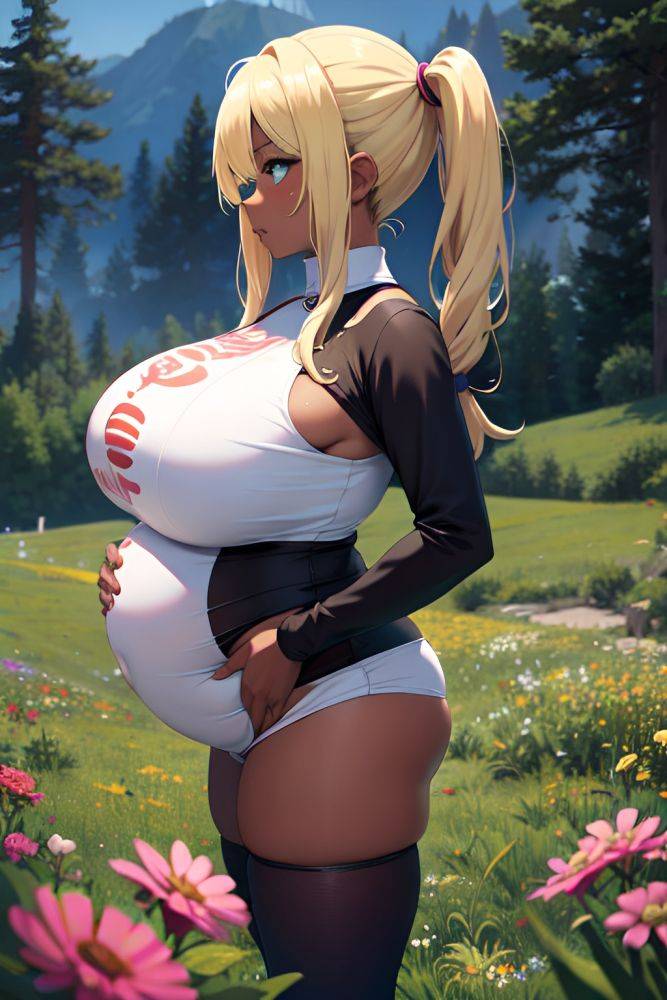 Anime Pregnant Huge Boobs 18 Age Sad Face Blonde Pigtails Hair Style Dark Skin Soft + Warm Meadow Side View Gaming Goth 3680341586870448551 - AI Hentai - #main