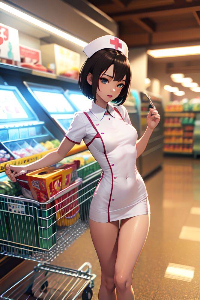 Anime Skinny Small Tits 20s Age Seductive Face Brunette Pixie Hair Style Light Skin 3d Grocery Back View On Back Nurse 3680538726359567487 - AI Hentai - #main