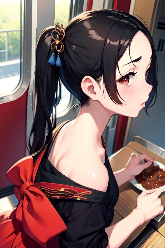 Anime Chubby Small Tits 40s Age Sad Face Black Hair Pigtails Hair Style Light Skin Warm Anime Train Back View Cooking Geisha 3680577380578366489 - AI Hentai - #main