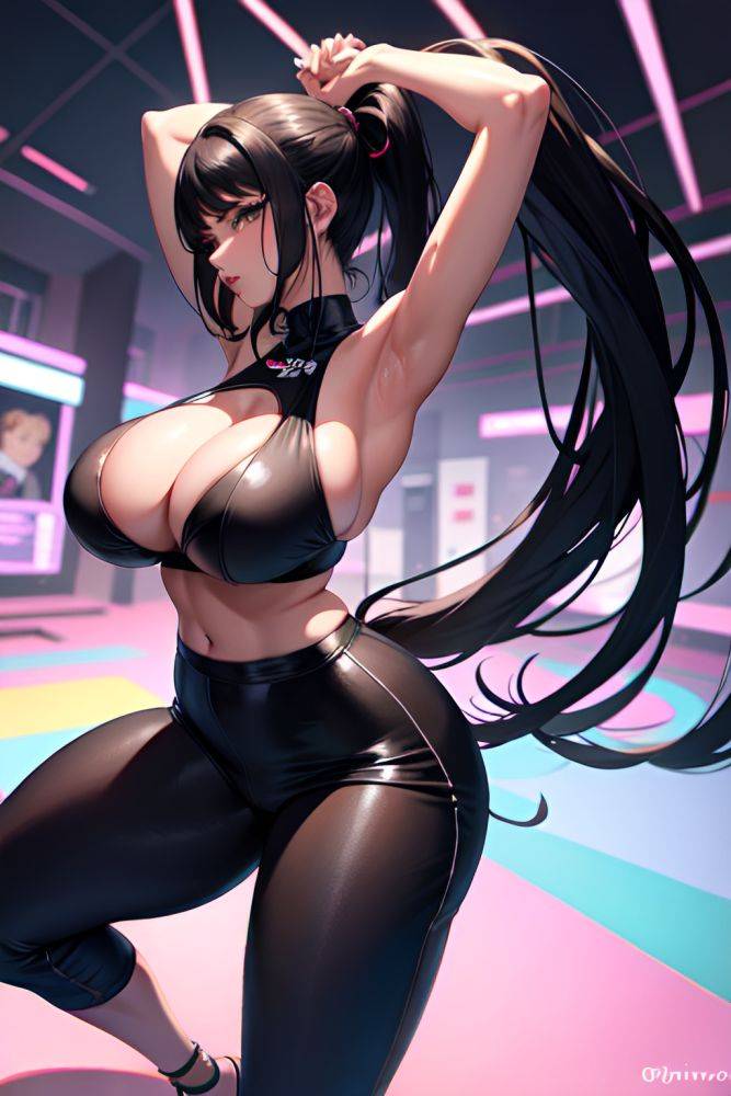Anime Skinny Huge Boobs 60s Age Seductive Face Black Hair Ponytail Hair Style Dark Skin Cyberpunk Oasis Front View Yoga Nurse 3680716536428450909 - AI Hentai - #main