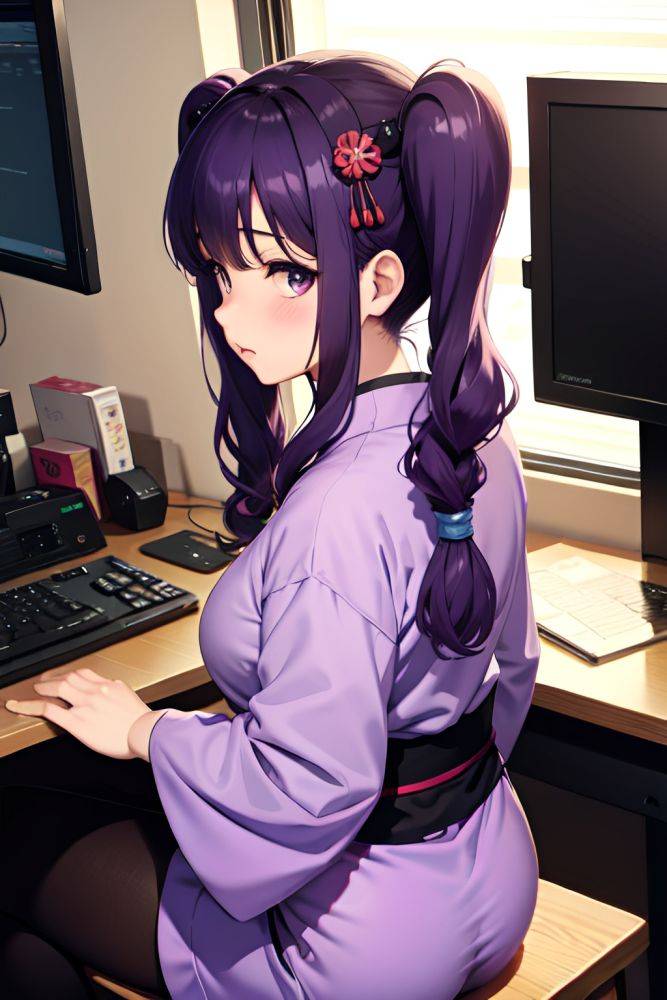 Anime Chubby Small Tits 60s Age Sad Face Purple Hair Pigtails Hair Style Dark Skin Warm Anime Office Back View Gaming Geisha 3680789980370292630 - AI Hentai - #main