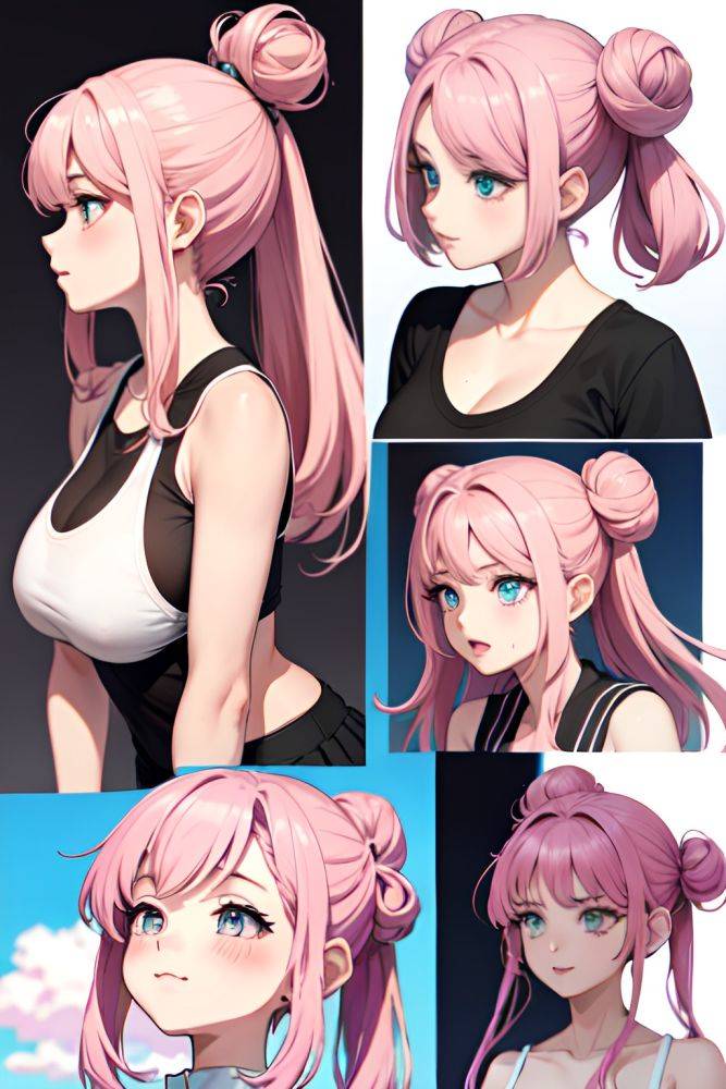 Anime Skinny Huge Boobs 20s Age Sad Face Pink Hair Hair Bun Hair Style Light Skin Soft Anime Club Side View Yoga Schoolgirl 3680840233012768597 - AI Hentai - #main