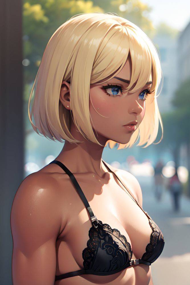Anime Muscular Small Tits 40s Age Serious Face Blonde Bobcut Hair Style Dark Skin Watercolor Street Close Up View Cumshot Lingerie 3680898213462001157 - AI Hentai - #main
