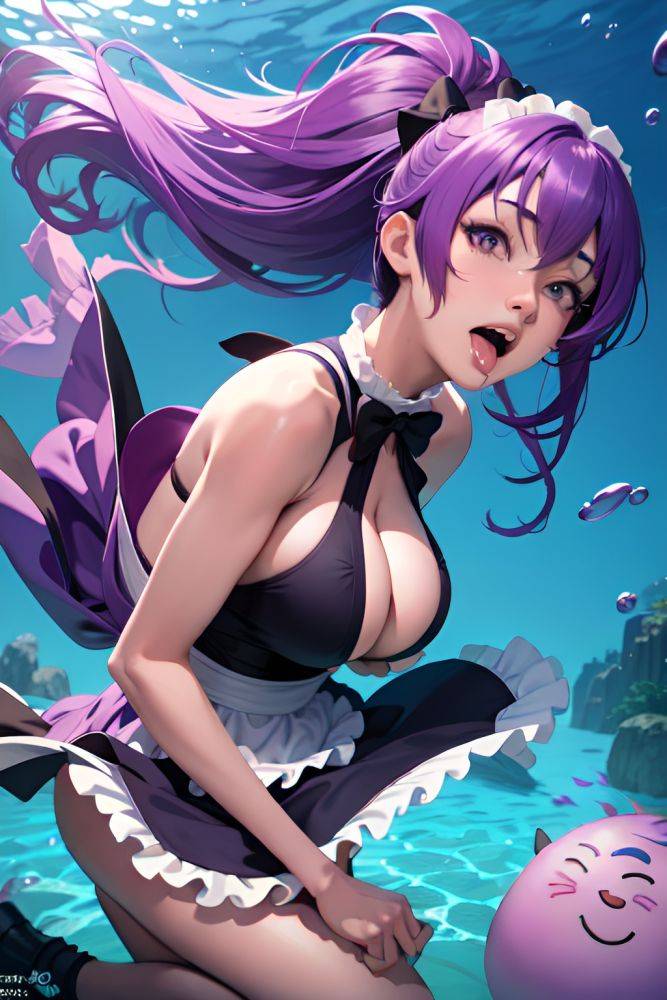 Anime Skinny Huge Boobs 18 Age Ahegao Face Purple Hair Messy Hair Style Dark Skin 3d Underwater Side View Jumping Maid 3680960061077310156 - AI Hentai - #main