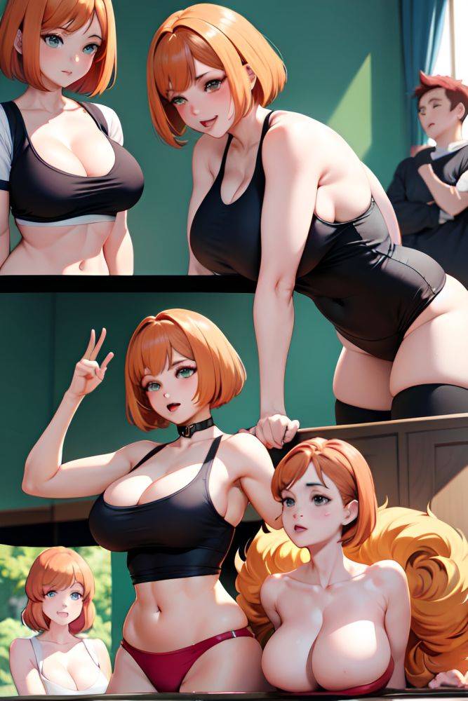 Anime Busty Huge Boobs 50s Age Ahegao Face Ginger Bobcut Hair Style Light Skin Dark Fantasy Gym Side View Jumping Schoolgirl 3680975522874462585 - AI Hentai - #main