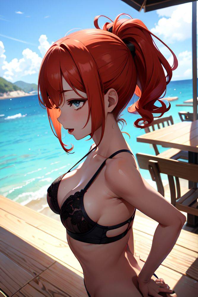 Anime Skinny Small Tits 30s Age Ahegao Face Ginger Slicked Hair Style Dark Skin Skin Detail (beta) Restaurant Back View Plank Bra 3681083758198973799 - AI Hentai - #main