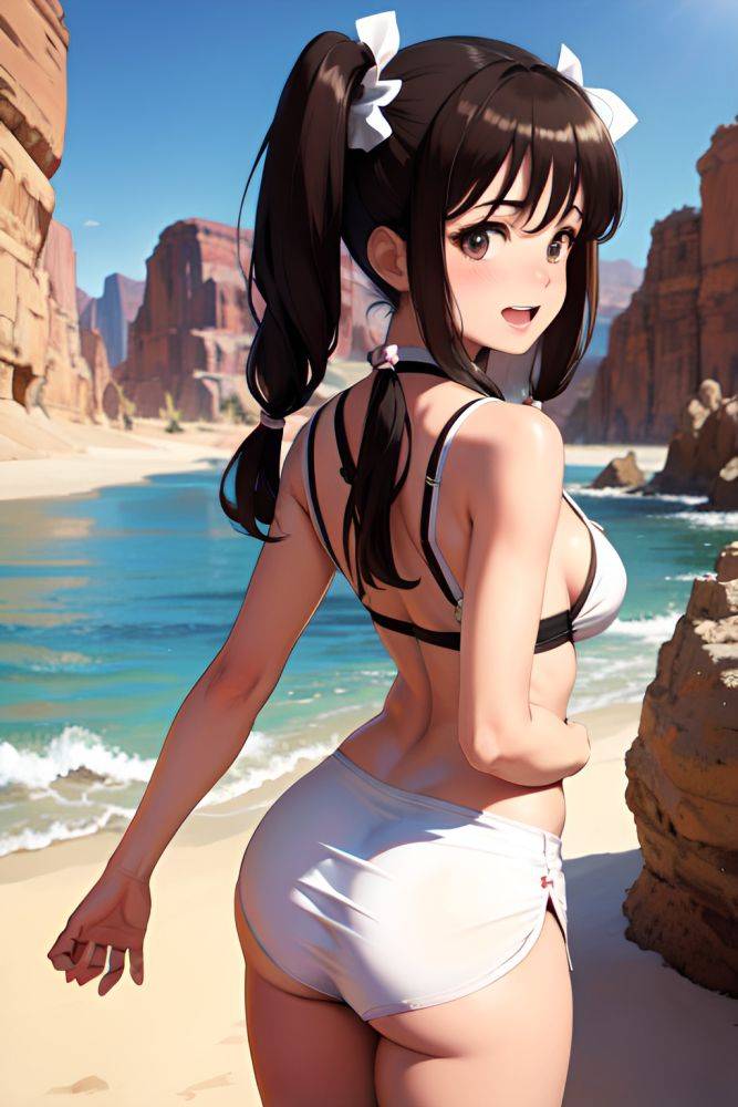 Anime Busty Small Tits 70s Age Laughing Face Brunette Pigtails Hair Style Light Skin Film Photo Desert Back View Massage Nurse 3681076026720169810 - AI Hentai - #main