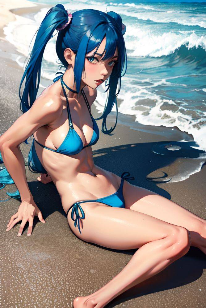 Anime Skinny Small Tits 80s Age Ahegao Face Blue Hair Pigtails Hair Style Dark Skin Comic Beach Side View Spreading Legs Bikini 3681207451094386474 - AI Hentai - #main