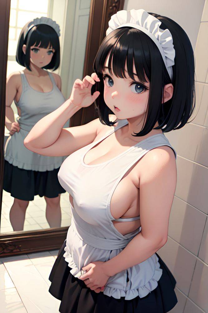 Anime Chubby Small Tits 20s Age Serious Face Black Hair Bangs Hair Style Light Skin Mirror Selfie Pool Side View Yoga Maid 3681331147764004508 - AI Hentai - #main