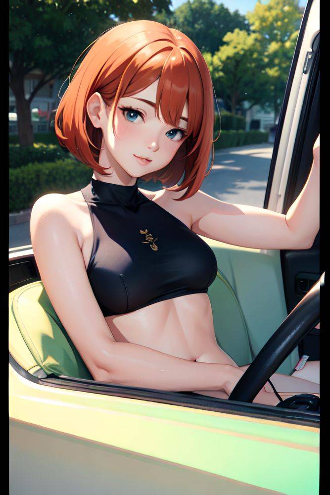 Anime Busty Small Tits 40s Age Seductive Face Ginger Bobcut Hair Style Light Skin Watercolor Car Close Up View Gaming Nude 3681408455651572198 - AI Hentai - #main